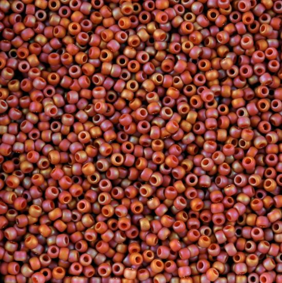 Picture of Size 11 Japanese Seed Beads, Semi-Glazed Orange (#2641F), Approximately 25 Grams