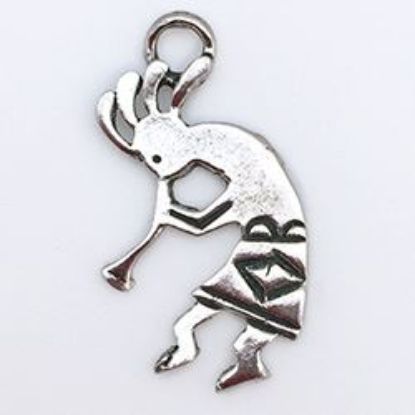 Picture of Sterling Silver Kokopelli Charm Machine Cast 12x22mm