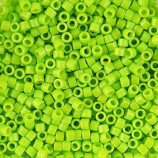 Picture of Miyuki Delica Size 11 Seed Beads, Duracoat Opaque Dyed Neon Green
