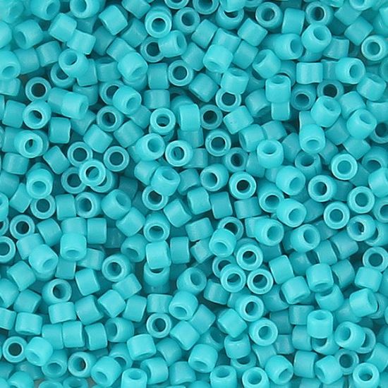 Picture of Miyuki Delica Size 11 Seed Beads, Duracoat Opaque Dyed Turquoise Blue