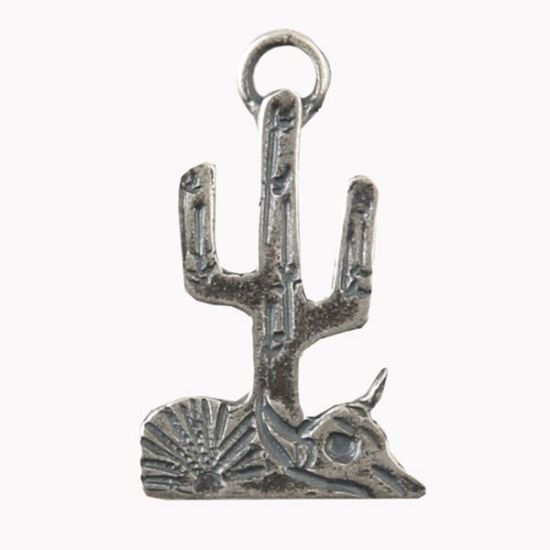 Picture of Sterling Silver Cactus Charm 21.5x13mm Machine Cast