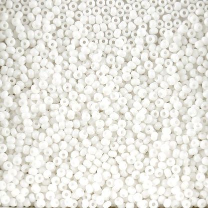 Picture of Size 10 Czech Seed Beads, Opaque White, Approximately 25 Grams