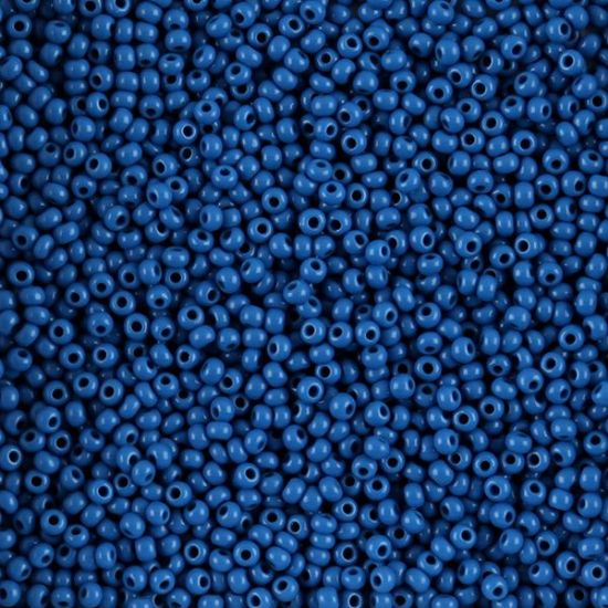 Picture of Size 10 Czech Seed Beads, Opaque Medium Blue, Approximately 25 Grams