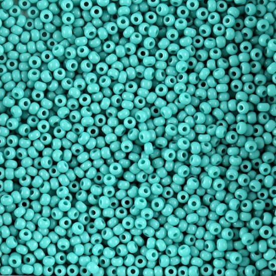 Picture of Size 10 Czech Seed Beads, Opaque Turquoise, Approximately 25 Grams