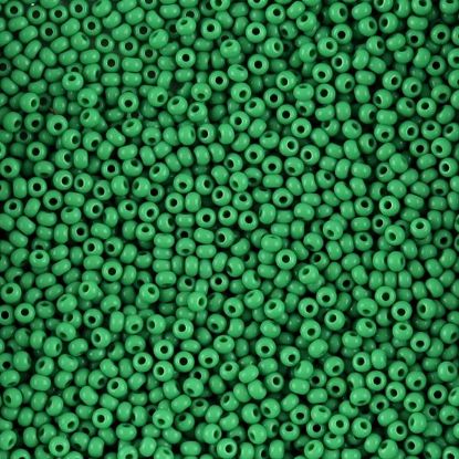 Picture of Size 10 Czech Seed Beads, Opaque Medium Green, Approximately 25 Grams