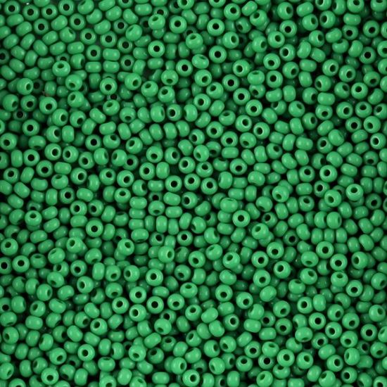 Picture of Size 10 Czech Seed Beads, Opaque Medium Green, Approximately 25 Grams