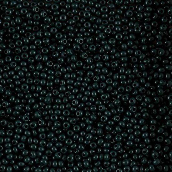 Picture of Size 10 Czech Seed Beads, Opaque Dark Green, Approximately 25 Grams
