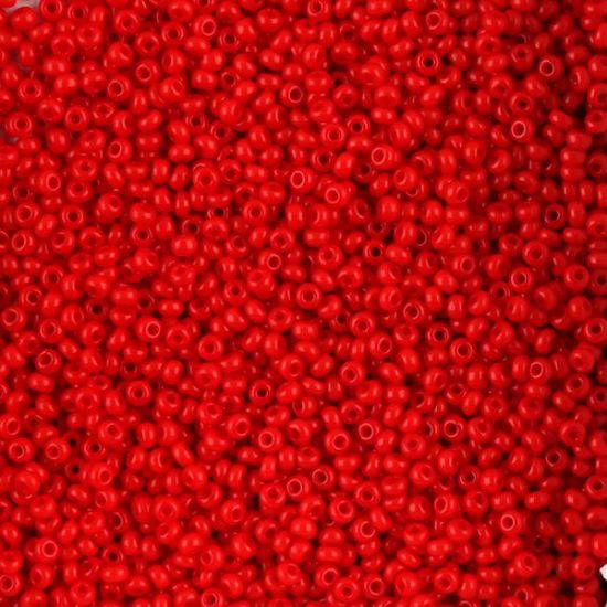 Picture of Size 10 Czech Seed Beads, Opaque Light Red, Approximately 25 Grams