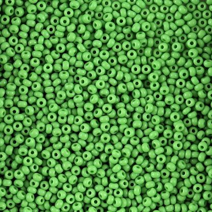 Picture of Size 10 Czech Seed Beads, Opaque Light Green, Approximately 25 Grams
