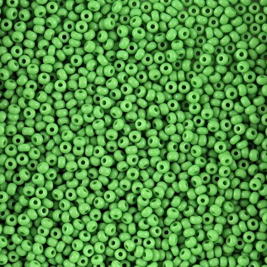 Picture of Size 10 Czech Seed Beads, Opaque Light Green, Approximately 25 Grams