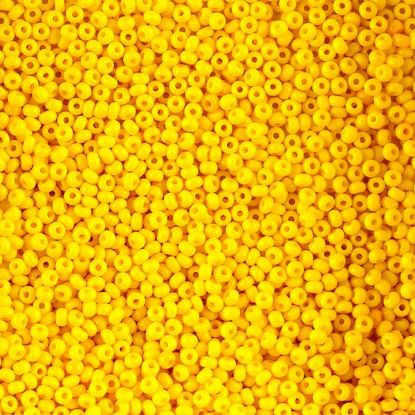 Picture of Size 10 Czech Seed Beads, Opaque Lemon Yellow, Approximately 25 Grams