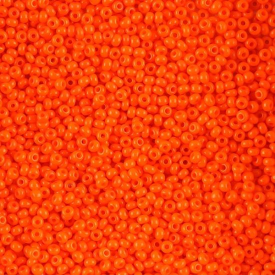 Picture of Size 10 Czech Seed Beads, Opaque Orange, Approximately 25 Grams