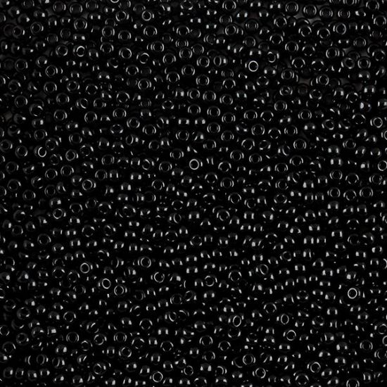 Picture of Size 11 Czech Seed Beads, Opaque Black, Approximately 25 Grams