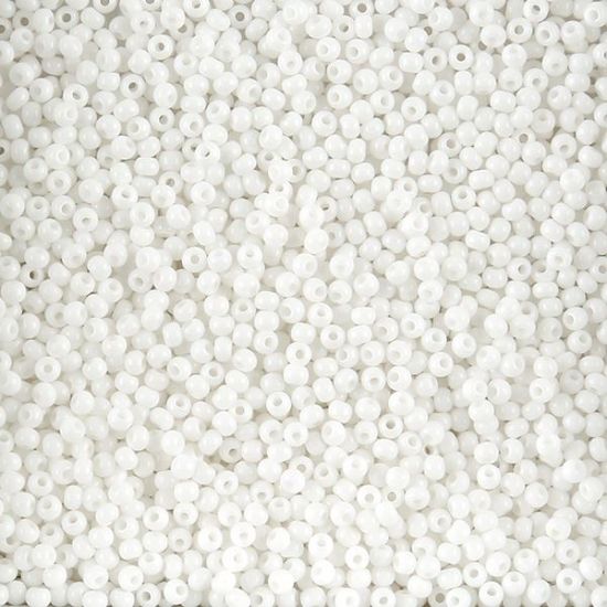 Picture of Size 11 Czech Seed Beads, Opaque White, Approximately 25 Grams
