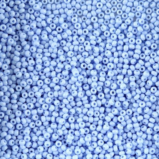 Picture of Size 11 Czech Seed Beads, Opaque Powder Blue, Approximately 25 Grams