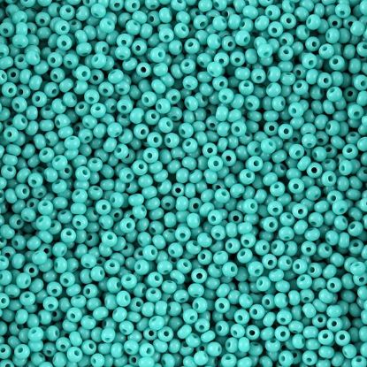 Picture of Size 11 Czech Seed Beads, Opaque Turquoise Green, Approximately 25 Grams