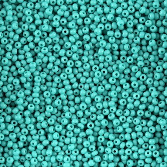 Picture of Size 11 Czech Seed Beads, Opaque Turquoise Green, Approximately 25 Grams