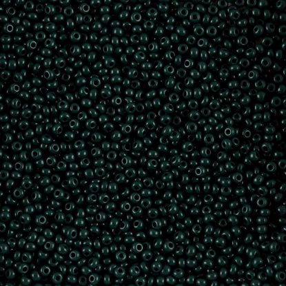 Picture of Size 11 Czech Seed Beads, Opaque Dark Green, Approximately 25 Grams