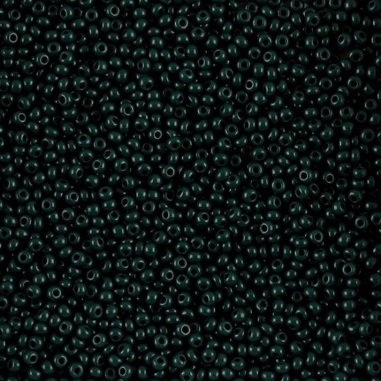 Picture of Size 11 Czech Seed Beads, Opaque Dark Green, Approximately 25 Grams
