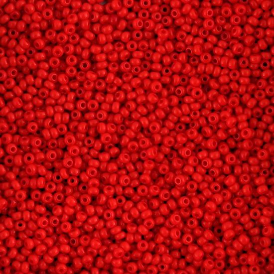 Picture of Size 11 Czech Seed Beads, Opaque Light Red, Approximately 25 Grams