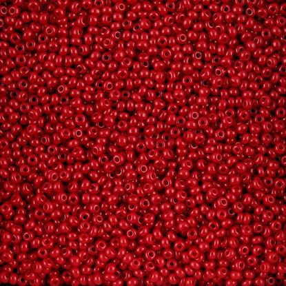Picture of Size 11 Czech Seed Beads, Opaque Dark Red, Approximately 25 Grams