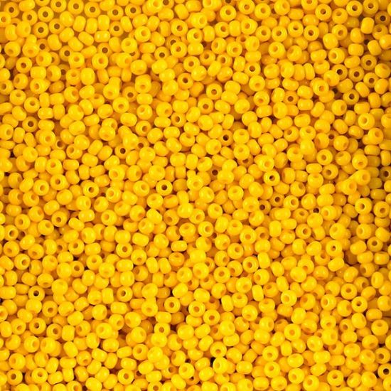 Picture of Size 11 Czech Seed Beads, Opaque Gold Yellow, Approximately 25 Grams