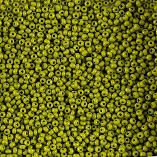 Picture of Size 11 Czech Seed Beads, Opaque Olive, Approximately 25 Grams