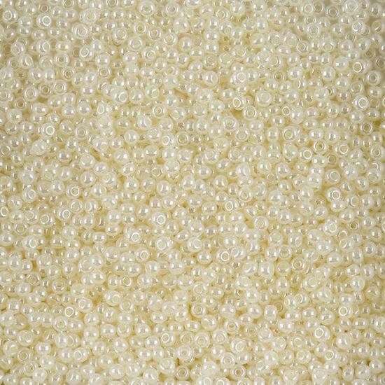 Picture of Size 11 Czech Seed Beads, Opaque Ceylon Pearl Dyed, Approximately 25 Grams