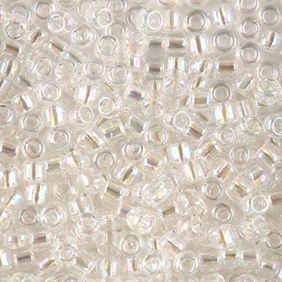 Picture of Size 6 Japanese Seed Beads, Transparent Crystal Aurora Borealis (#250), Approximately 25 Grams