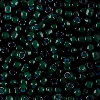 Picture of Emerald Colorlined Aqua Seed Bead #399Q / Size 6<br />Approximately 25 Grams