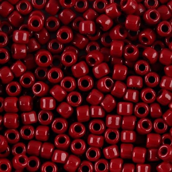 Picture of Opaque Red Seed Beads Color 408A Size 6<br />Approximately 25 Grams