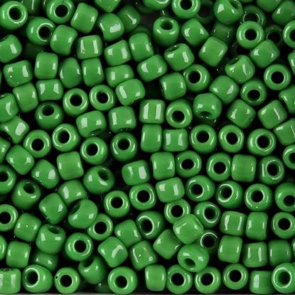 Picture of Opaque Green Seed Bead #411 / Size 6<br />Approximately 25 Grams