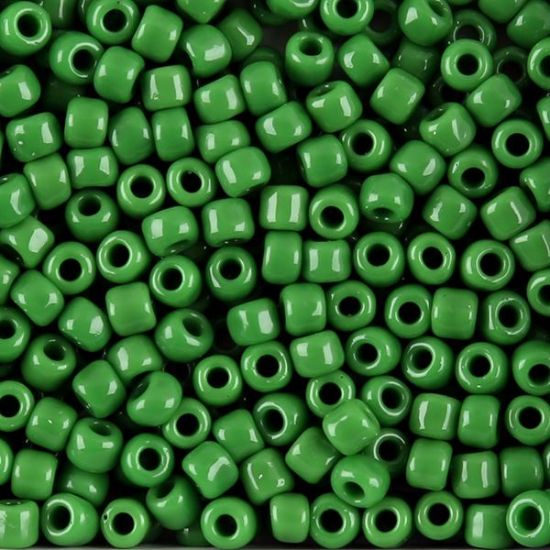 Picture of Opaque Green Seed Bead #411 / Size 6<br />Approximately 25 Grams