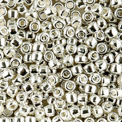 Picture of Size 6 Japanese Seed Beads, Galvanized Silver (#470), Approximately 25 Grams