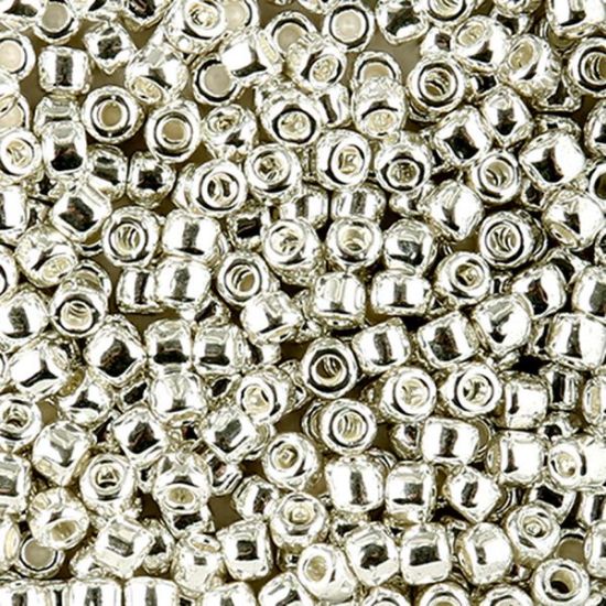 Picture of Size 6 Japanese Seed Beads, Galvanized Silver (#470), Approximately 25 Grams