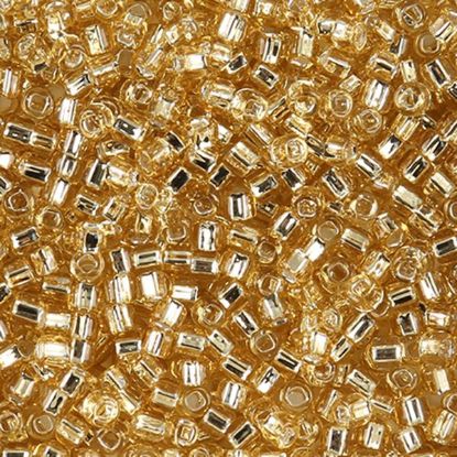 Picture of Size 8 Japanese Seed Beads, Silver-Lined Straw Gold (#3), Approximately 25 Grams