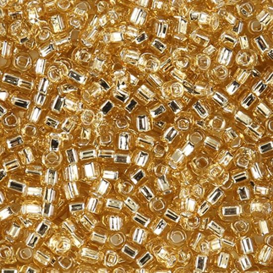 Picture of Size 8 Japanese Seed Beads, Silver-Lined Straw Gold (#3), Approximately 25 Grams