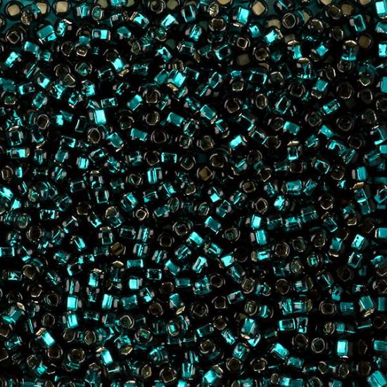 Picture of Size 8 Japanese Seed Beads, Silverlined Dark Teal (#17B), Approximately 25 Grams