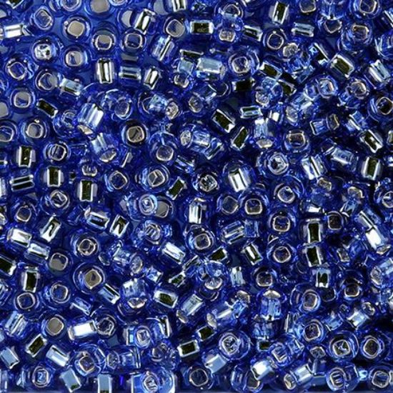 Picture of Size 8 Japanese Seed Beads, Silverlined Montana Blue (#19), Approximately 25 Grams