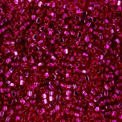 Picture of Size 8 Japanese Seed Beads, Silverlined Fuchsia (#23), Approximately 25 Grams