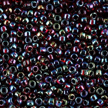 Picture of Red Colorlined Purple Seed Bead #367 / Size 8<br />Approximately 25 Grams