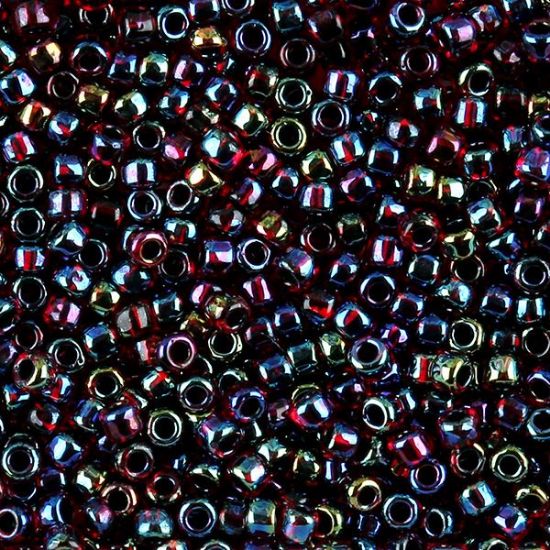 Picture of Red Colorlined Purple Seed Bead #367 / Size 8<br />Approximately 25 Grams