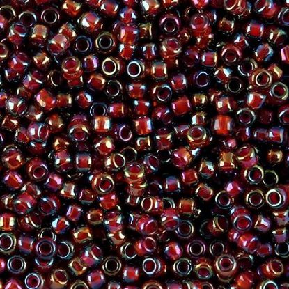 Picture of Fuchsia Colorlined Aurora Borealis Seed Beads #389A / Size 8<br />Approximately 25 Grams