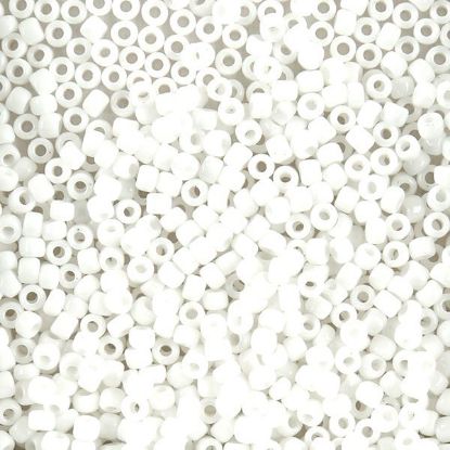 Picture of Opaque White Seed Bead #402 / Size 8<br />Approximately 25 Grams