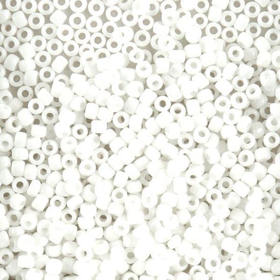 Picture of Opaque White Seed Bead #402 / Size 8<br />Approximately 25 Grams