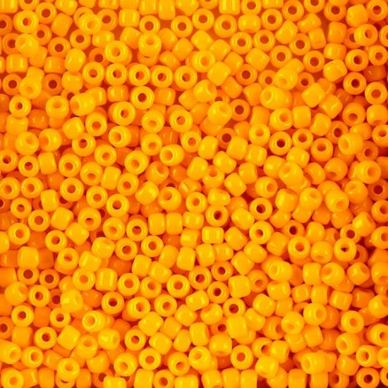 Picture of Opaque Dark Yellow Matte Seed Beads Color 404A Size 8<br />Approximately 25 Grams