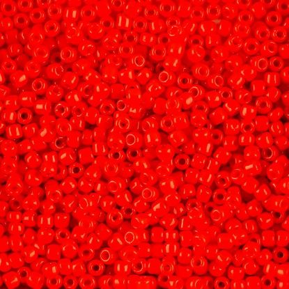 Picture of Opaque Red Orange Seed Bead #406 / Size 8<br />Approximately 25 Grams