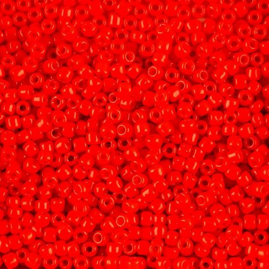 Picture of Opaque Red Orange Seed Bead #406 / Size 8<br />Approximately 25 Grams