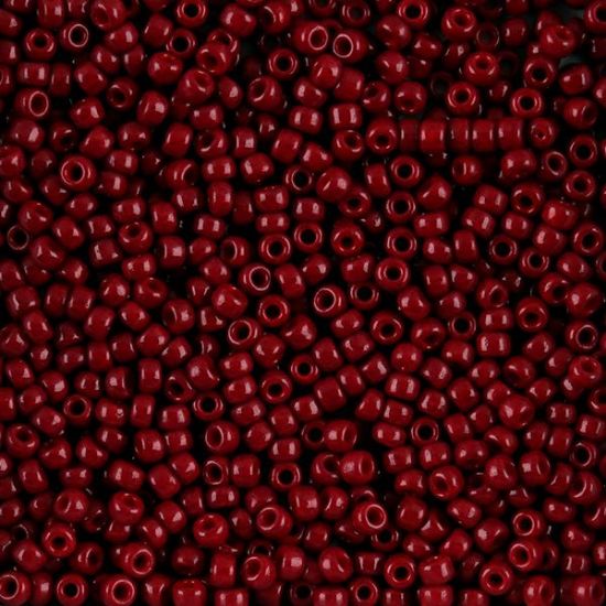Picture of Opaque Cranberry Seed Beads Color 407A Size 8<br />Approximately 25 Grams