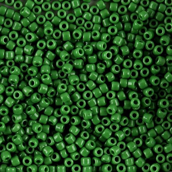 Picture of Opaque Green Seed Bead #411 / Size 8<br />Approximately 25 Grams